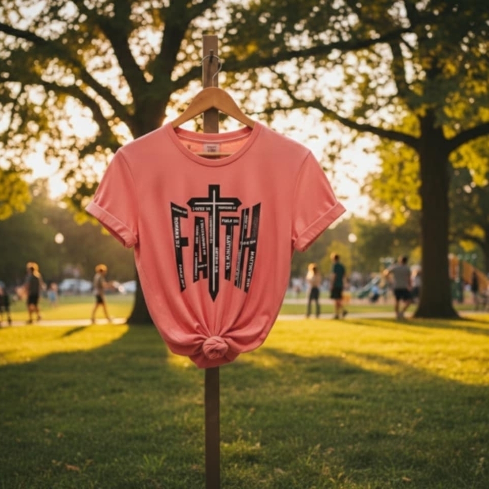 Women's Pink Faith Graphic Tee
